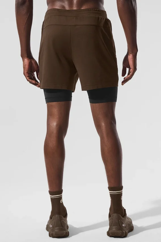 Conquer React 2-in-1 Performance Short - Espresso/Black
