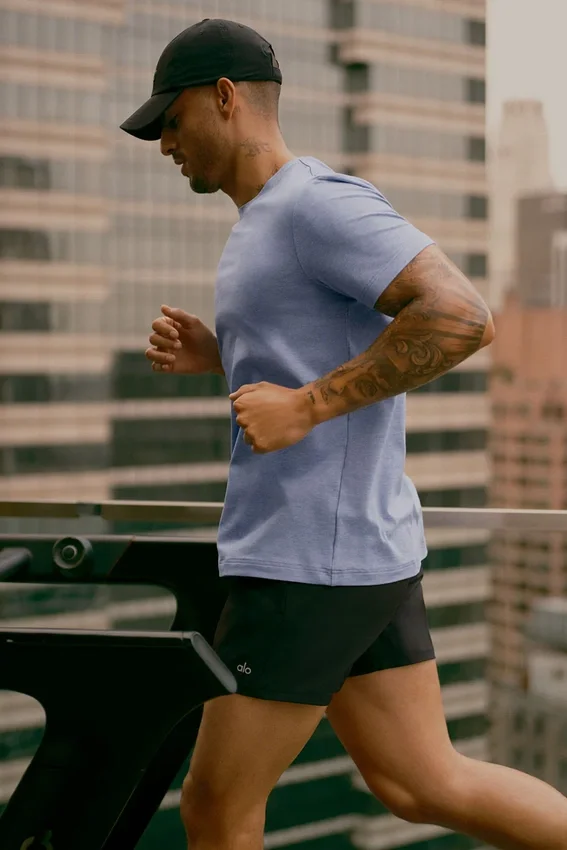Conquer Reform Crewneck Short Sleeve - Provence Blue Heather