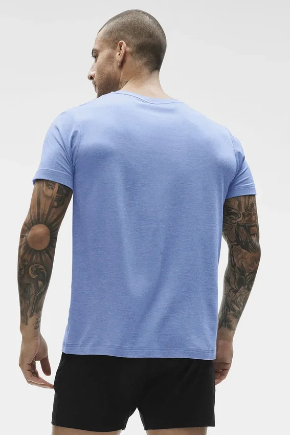 Conquer Reform Crewneck Short Sleeve - Provence Blue Heather