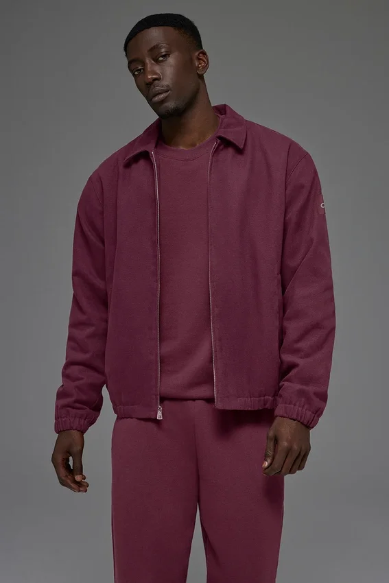 Cotton Canvas Coaches Jacket - Burgundy