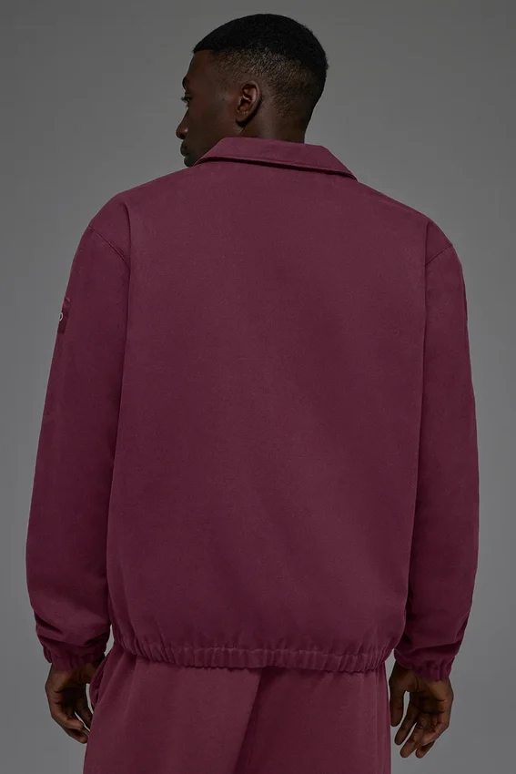 Cotton Canvas Coaches Jacket - Burgundy
