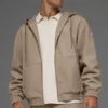 Cotton Canvas Full Zip Hoodie - Gravel