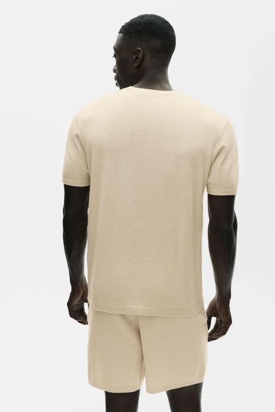 Cotton Cashmere Ever Soft Short Sleeve Crew - Sandy Beige