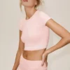 Cotton Cashmere My Serve Short Sleeve - Sundrenched Pink/White
