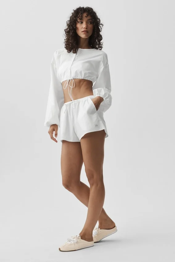Cotton High-Waist Real Deal Short - White