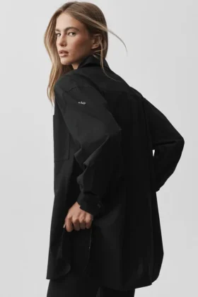 Cotton Real Deal Button up Long Sleeve – Black