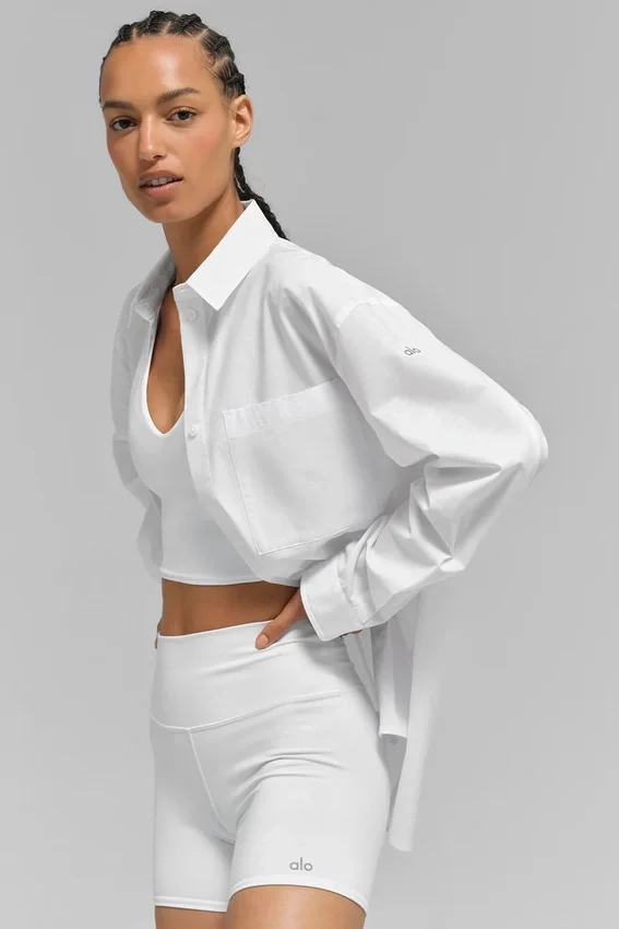Cotton Real Deal Button up Long Sleeve - White