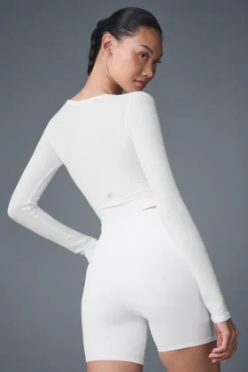 Cover Long Sleeve Top – White