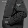 Crinkle Nylon Hooded Stage Puffer - Black