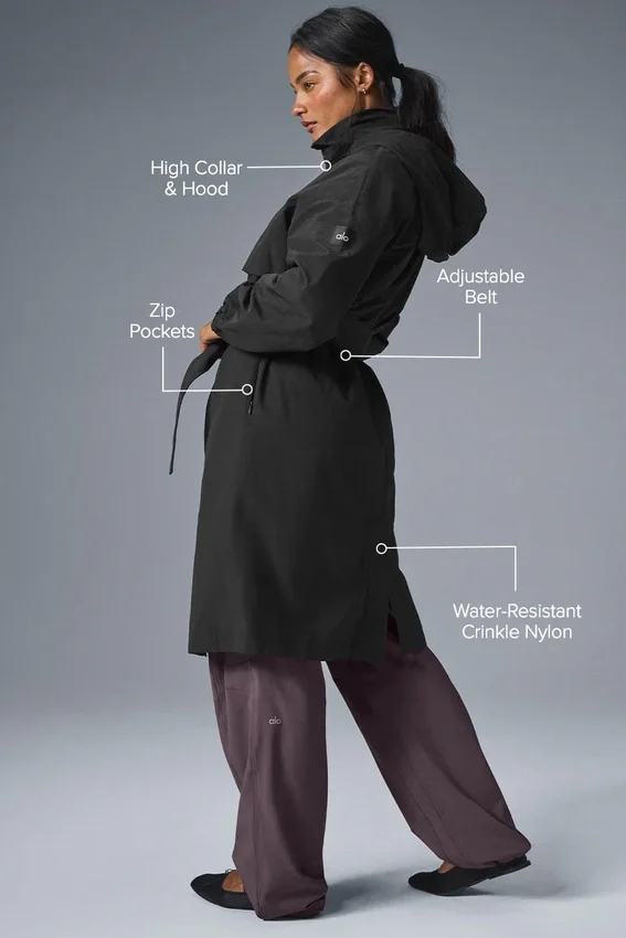 Crinkle on the Move Trench - Black