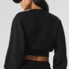 Cropped Accolade Crewneck - Black