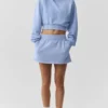 Cropped Accolade Crewneck - Light Provence Blue