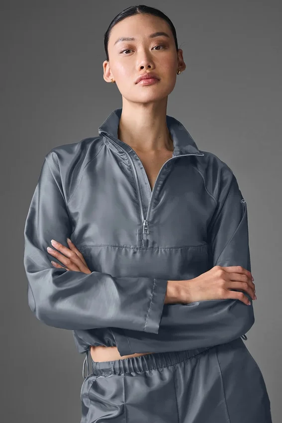 Cropped Afterglow Pullover - Steel Grey