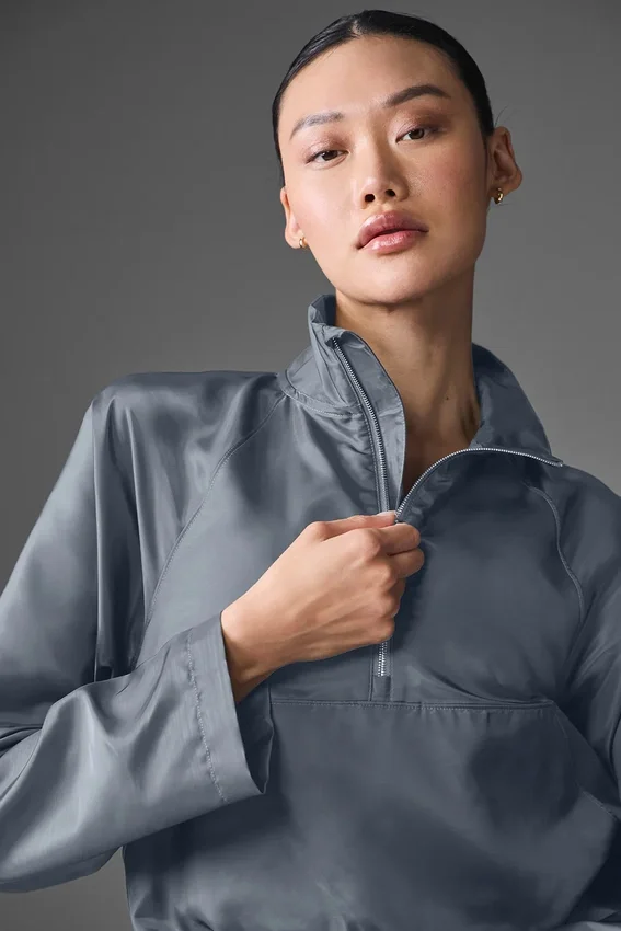 Cropped Afterglow Pullover - Steel Grey