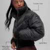 Cropped Atmosphere Puffer - Black