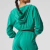 Cropped Breezy Full-Zip Hoodie - Spruce Green