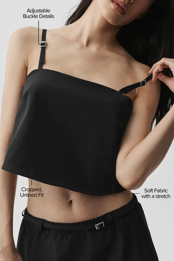 Cropped Connection Tank - Black