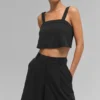 Cropped Dreamscape Tank - Black