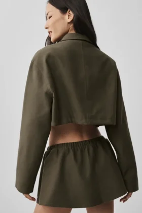 Cropped Fan Favorite Full Zip Jacket – Olive Tree