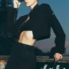 Cropped Main Character Jacket - Black