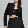 Cropped Main Character Jacket - Black
