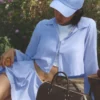 Cropped Unmatched Long Sleeve - Light Provence Blue