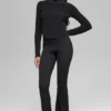Denim Knit Backless Long Sleeve - Black/Anthracite