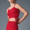 Denim Knit Garter Tank - Bold Red/Dark Bold Red