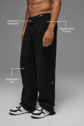 Domain Rib Knit Sweatpant – Black