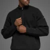 Domain Shift Rib Knit 1/4 Zip Sweater - Black