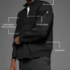 Domain Shift Rib Knit 1/4 Zip Sweater - Black