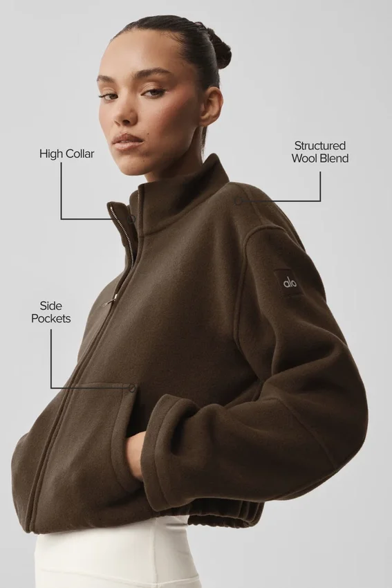 Double Face Wool City Girl Jacket - Espresso