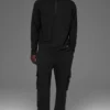 Double Take Long Sleeve 1/4 Zip - Black