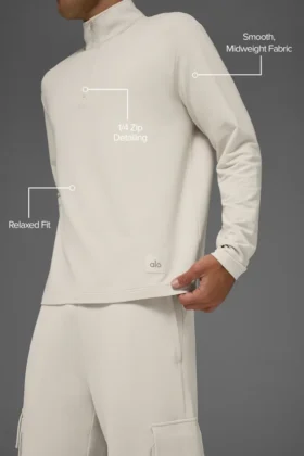 Double Take Long Sleeve 1/4 Zip – Bone