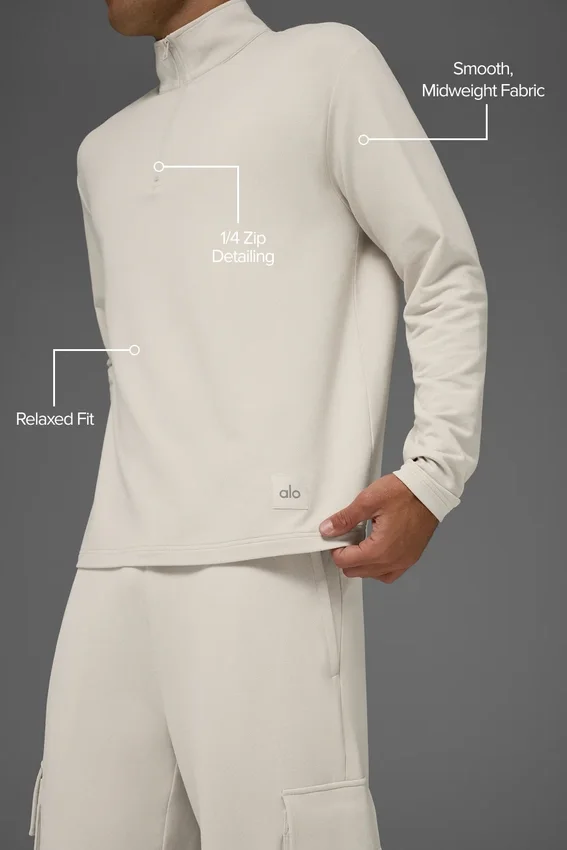Double Take Long Sleeve 1/4 Zip - Bone