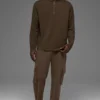 Double Take Long Sleeve 1/4 Zip - Espresso