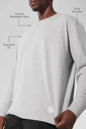 Double Take Long Sleeve Crew – Athletic Heather Grey