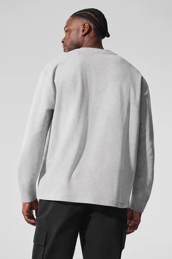 Double Take Long Sleeve Crew - Athletic Heather Grey