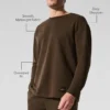 Double Take Long Sleeve Crew - Espresso