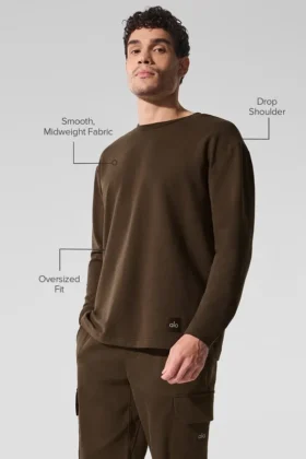 Double Take Long Sleeve Crew – Espresso