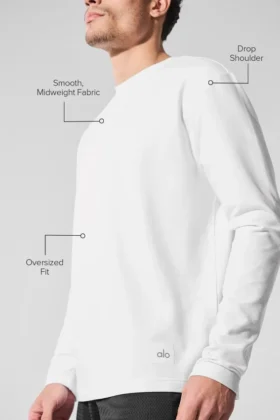 Double Take Long Sleeve Crew – White