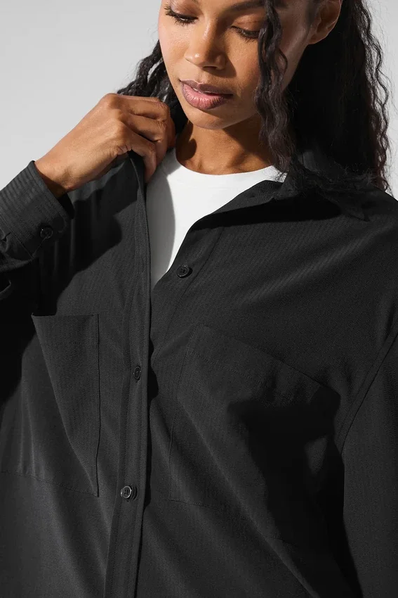 Dreamscape Button Down Long Sleeve - Black