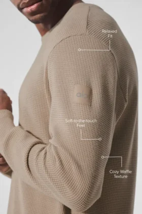 Elevate Waffle Long Sleeve Crew – Gravel