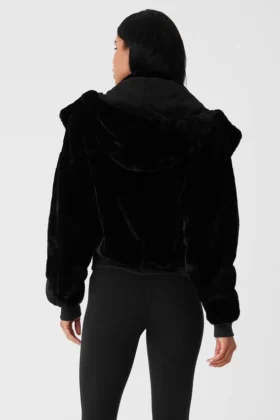 Faux Fur Foxy Jacket – Black