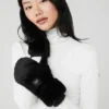 Faux Fur Mittens - Black
