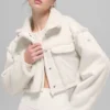 Faux Shearling Snowfall Cropped Jacket - Ivory