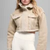 Faux Shearling Snowfall Cropped Jacket - Woodland Tan