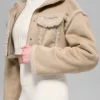 Faux Shearling Snowfall Cropped Jacket - Woodland Tan