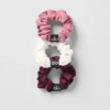 Fresh Mini Scrunchie 3-Pack - Burgundy/Pink Wild Rose/Ivory