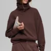 Hazy Mock Neck Pullover - Brownstone